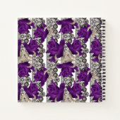 レトロ、紫のバラ ノートブック (裏面)