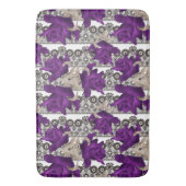 レトロ、紫のバラ バスマット (正面縦)