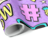 レトロ（紫） ラッピングペーパー (ロールコーナー)