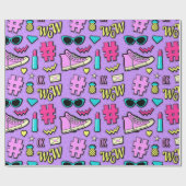 レトロ（紫） ラッピングペーパー (フラット)