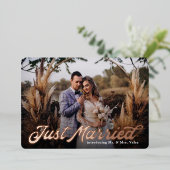 レトロ 結婚しました アナウンスメント 本物のホイル ヘッドライン (立ち正面)