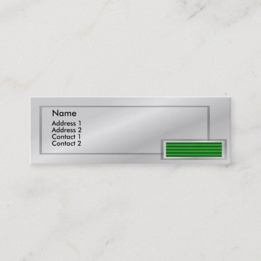 レトロ – 緑のシャッタープロファイルカード スキニー名刺 (正面)