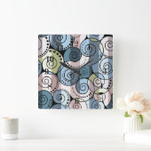 レトロ、緩和曲線 スクエア壁時計 (ホーム)