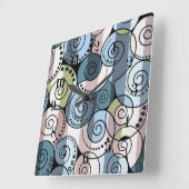 レトロ、緩和曲線 スクエア壁時計 (傾斜)