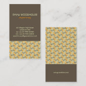 レトロ! 織り方:: ブラウンのベージュオレンジ 名刺 (正面/裏面)