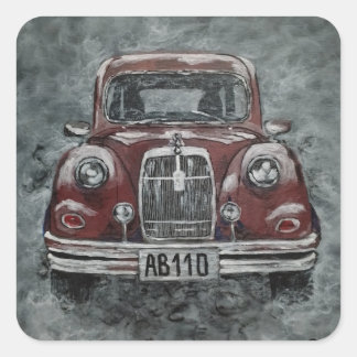 レトロ，自動車，車， スクエアシール