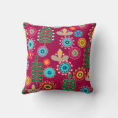 レトロ、花柄 クッション (裏面)