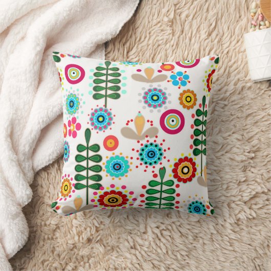 レトロ、花柄 クッション (ブランケット)