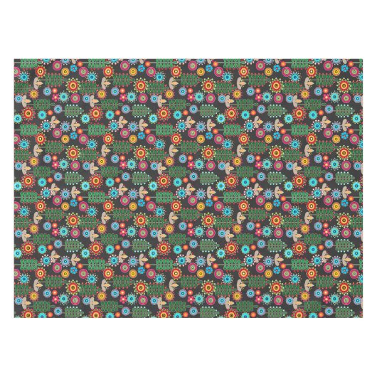 レトロ、花柄 テーブルクロス (正面(横))