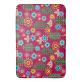 レトロ、花柄 バスマット (正面縦)