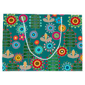 レトロ、花柄 ラージペーパーバッグ (裏面)