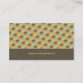 レトロ! 花:: ブラウンのベージュオレンジ 名刺 (裏面)