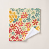 レトロ，花，花柄 バスタオルセット (ウォッシュタオル)