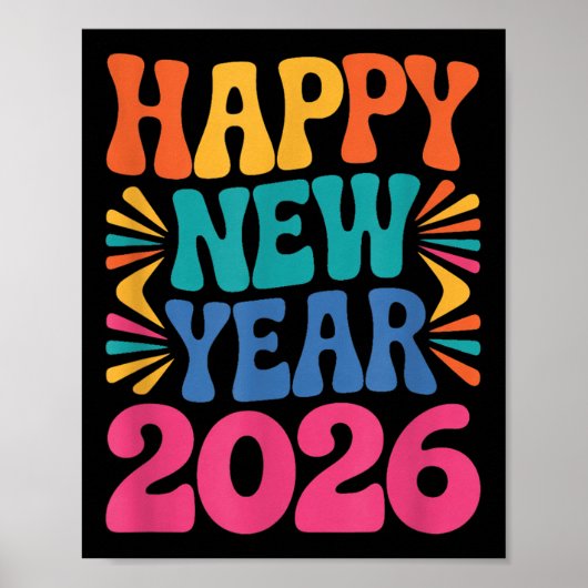 レトロ 謹賀新年 2026 ポスター (正面)