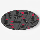 レトロ、赤い口紅 ペーパープレート (アングル)