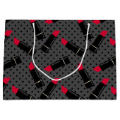 レトロ、赤い口紅 ラージペーパーバッグ (正面)