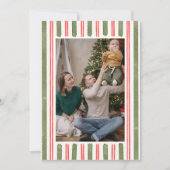 レトロ 赤 緑 ストライプ フレーム 写真 クリスマス (正面)