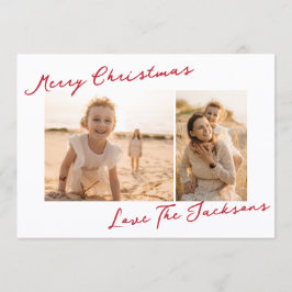 レトロ 赤 merry christmas コラージュ 写真 シーズンカード