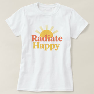 レトロ 輝く 幸せ サンシャイン タイポグラフィ Tシャツ