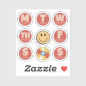 レトロ、週のヴィンテージ日ステッカーパック シール (シート)