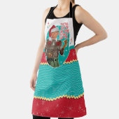 レトロ「酔っ払い男」がクリスマスエプロンに点灯 エプロン (インサイチュ)