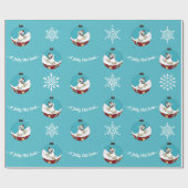 レトロ-雪だるま ラッピングペーパー (フラット)