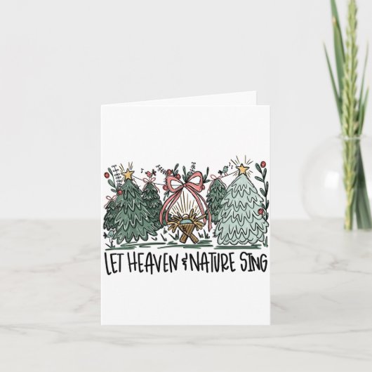 レトロ 面白い 天と自然が歌う ネスツリー カード (正面)