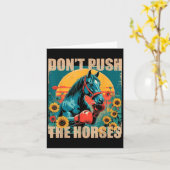 レトロ 面白い 馬を押すな ミーム 名言 皮肉屋 カード (黄色い花)