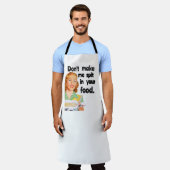 レトロ – 食べ物に唾を吐かせるな エプロン (着用した状態)