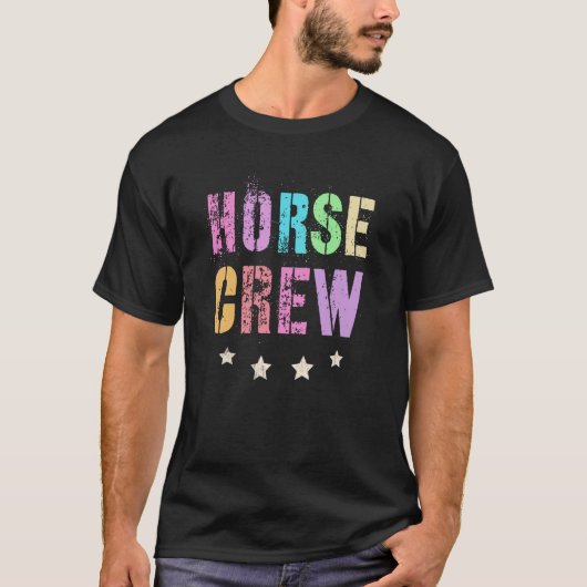 レトロ 馬に乗る 寝る 食べる 馬術 リピート 馬 チーム Tシャツ (正面)