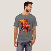 レトロ 馬 動物 干支 午 Tシャツ (正面フル)