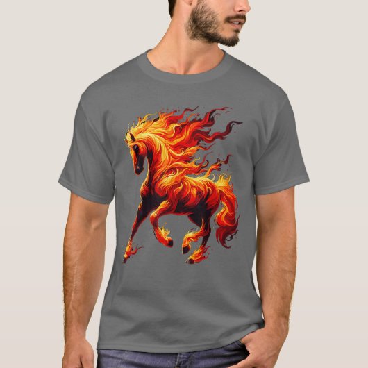 レトロ 馬 動物 干支 午 Tシャツ (正面)