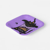 レトロ 黒猫 おもしろ ハロウィン ペーパープレート (傾斜あり)