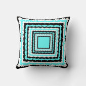 レトロ、黒、白及び水のリックの棚のデザイン クッション (裏面)