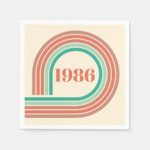レトロ 1986 40歳の誕生日 コーラル ボホ ストライプ
