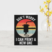 レトロ 3D プリントTシャツ 心配しないで 新しいのをプリントできる カード (黄色い花)