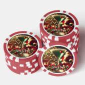 レトロ 50年代 サンタ クリスマス グリーン マティーニ ポーカーチップ (積み重ね)