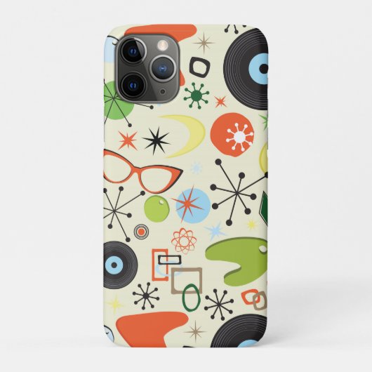 レトロ 50年代 60年代 ヴィンテージ ファッションパターン Case-Mate iPhoneケース (裏)