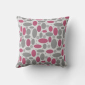 レトロ、60年代、水玉模様、グレーとピンク クッション (裏面)