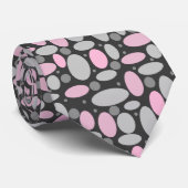レトロ、60年代、水玉模様、グレーとピンク ネクタイ (ロール)