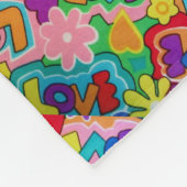 レトロ/60s平和は、愛、上品戦います フリースブランケット (角)