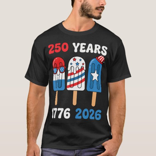 レトロ 7月4日 かき氷 1776 2026 愛国 Tシャツ (正面)