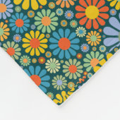 レトロ/70sフラワーパワー フリースブランケット (角)