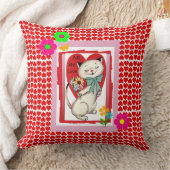 レトロ"All My Love"ヴァレンティネス子猫装飾用クッション クッション (ブランケット)