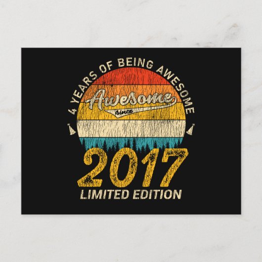 レトロ Awesome 9歳の誕生日プレゼント ポストカード (正面)