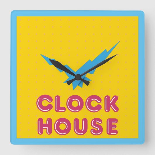 レトロ- Clockhouse @ C&A -時計 スクエア壁時計 (正面)