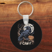 レトロ F-Caw-F 鳥 カラス 面白い カラス 鳥 鳴き声 グランジ キーホルダー (正面)