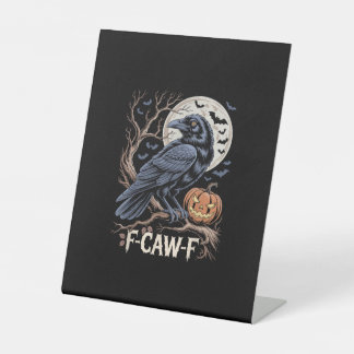 レトロ F-Caw-F 鳥 カラス 面白い カラス 鳴き声 グランジ 台座サイン