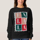 レトロ Fa La La クリスマス郵便切手 スウェットシャツ (正面)