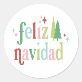 レトロ | Feliz Navidad ラウンドシール